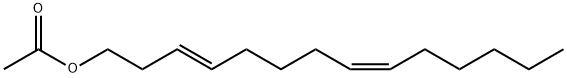 (3E,8Z)-Tetradeca-3,8-dien-1-yl acetate structural formula