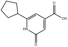 6-cyclopentyl-2-oxo-1,2-dihydropyridine-4-carboxylic acid structural formula