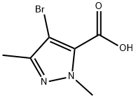 4-Bromo-1,3-dimethyl-1H-pyrazole-5-carboxylic acid structural formula